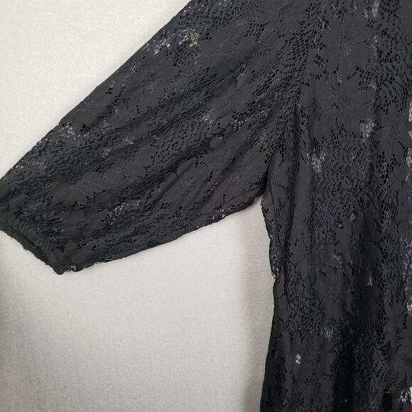 Maurices Plus Size 2X Open Front Lace Layering Top Black Shawl Whimsigoth Witchy - Picture 3 of 8